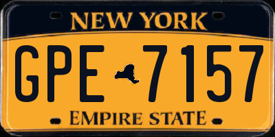 NY license plate GPE7157