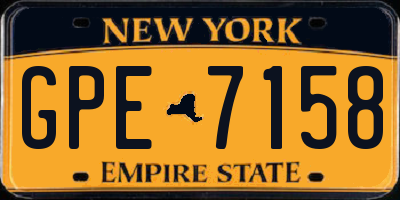 NY license plate GPE7158