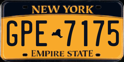 NY license plate GPE7175