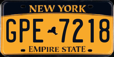 NY license plate GPE7218