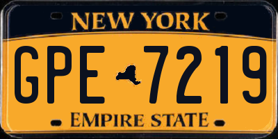 NY license plate GPE7219