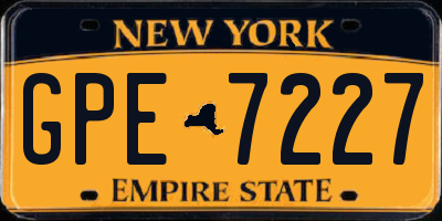 NY license plate GPE7227
