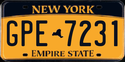 NY license plate GPE7231
