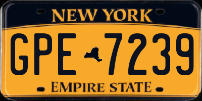 NY license plate GPE7239