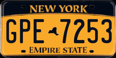 NY license plate GPE7253