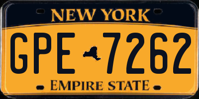 NY license plate GPE7262