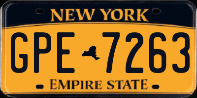 NY license plate GPE7263