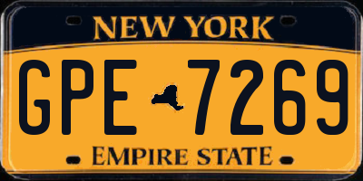 NY license plate GPE7269