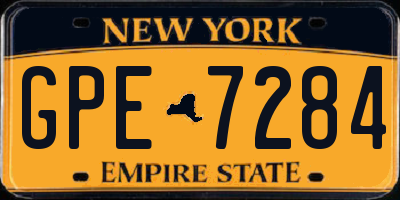 NY license plate GPE7284
