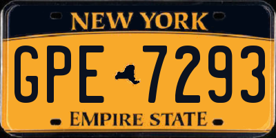 NY license plate GPE7293