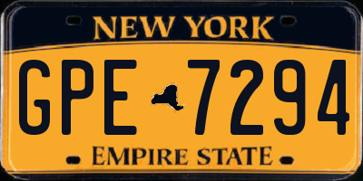 NY license plate GPE7294