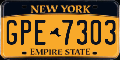 NY license plate GPE7303