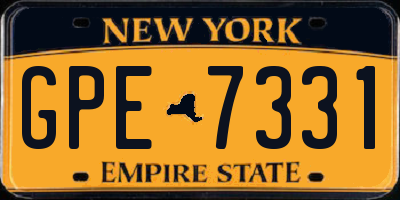 NY license plate GPE7331