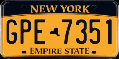 NY license plate GPE7351