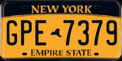 NY license plate GPE7379