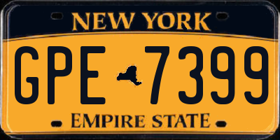 NY license plate GPE7399