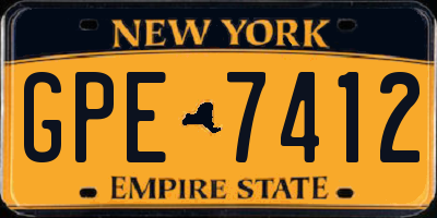 NY license plate GPE7412