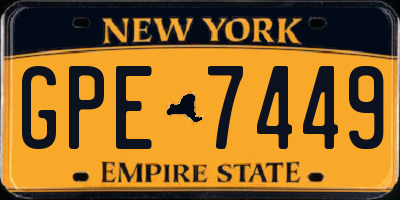 NY license plate GPE7449
