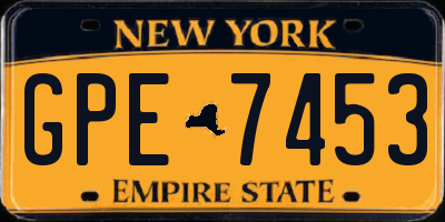 NY license plate GPE7453