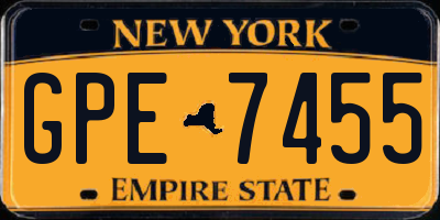NY license plate GPE7455