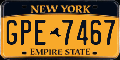 NY license plate GPE7467