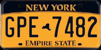 NY license plate GPE7482