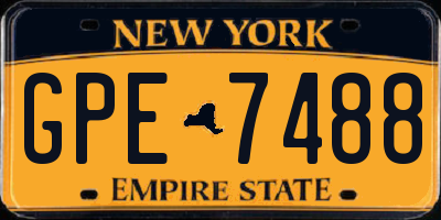 NY license plate GPE7488