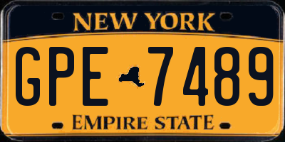NY license plate GPE7489