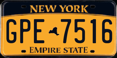 NY license plate GPE7516