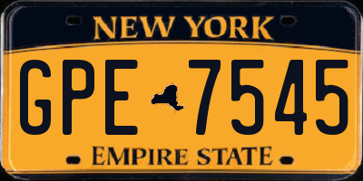 NY license plate GPE7545