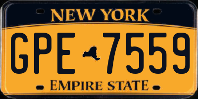 NY license plate GPE7559