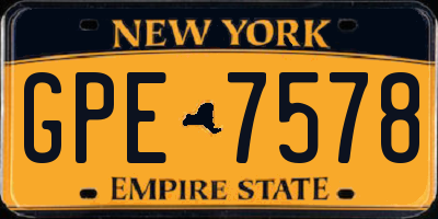 NY license plate GPE7578