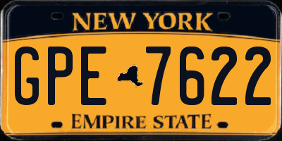 NY license plate GPE7622