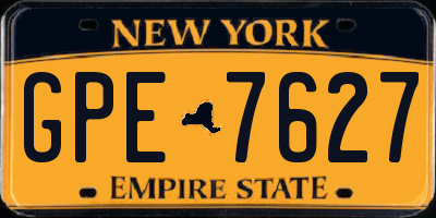 NY license plate GPE7627