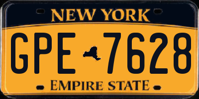 NY license plate GPE7628