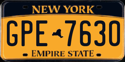 NY license plate GPE7630