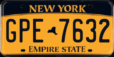 NY license plate GPE7632