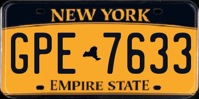 NY license plate GPE7633