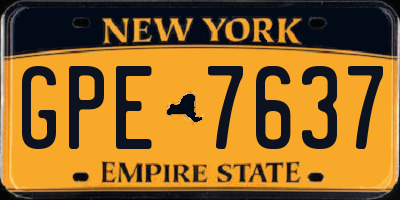 NY license plate GPE7637
