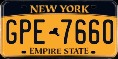 NY license plate GPE7660