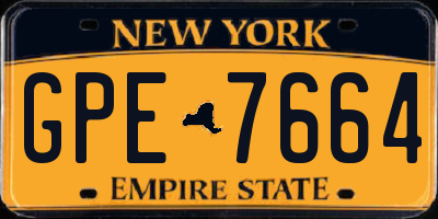 NY license plate GPE7664