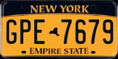 NY license plate GPE7679