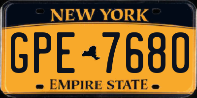NY license plate GPE7680