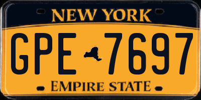 NY license plate GPE7697