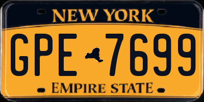 NY license plate GPE7699