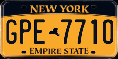 NY license plate GPE7710