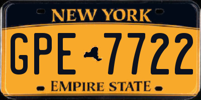 NY license plate GPE7722
