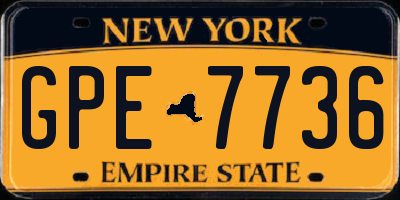 NY license plate GPE7736