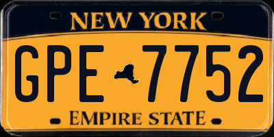 NY license plate GPE7752