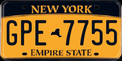 NY license plate GPE7755